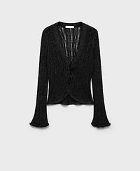 Mango Women's Bows Detail Lurex Cardigan