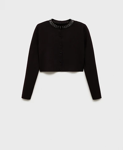 Mango Women's Rhinestone Collar Cardigan