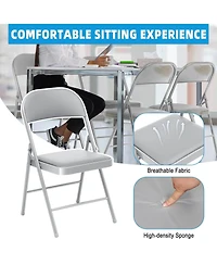 6-Pack Folding Chair Set with Vinyl Padded Seat for Outdoor & Indoor