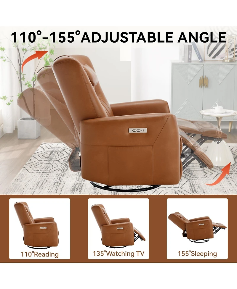 Mondawe Swivel And Rocker Power Recliner Chair