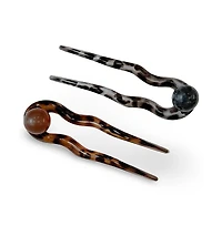 French Hair Pin Set - Tortoise + Pearl
