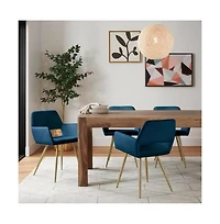 Slickblue Set of 2 Modern Velvet Upholstered Dining Chair with Metal Legs