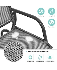Gouun Outdoor Single Swing Glider Rocking Chair with Armrest