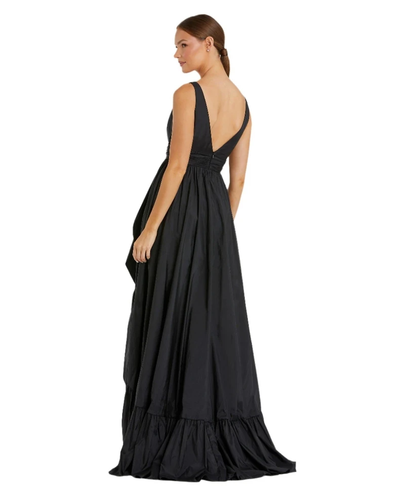 Women's Taffeta Hi-Low Ruffle Gown