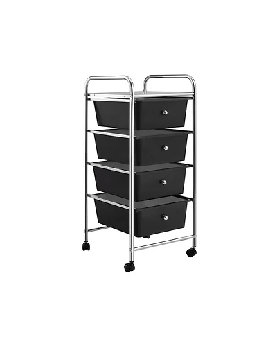 Gouun 4-Drawer Rolling Storage Cart with Plastic Drawers and Metal Frame