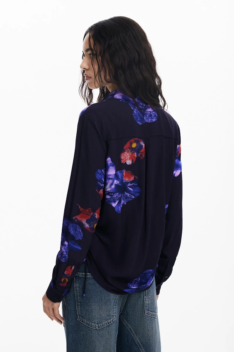 Desigual Women's Gathered floral fluid shirt