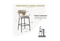 Dyhome Bar Stools Set of 3, 27 Inches Counter Height Kitchen Bar Stools with Back, Modern Metal Tall Bar Stools for Kitchen Island