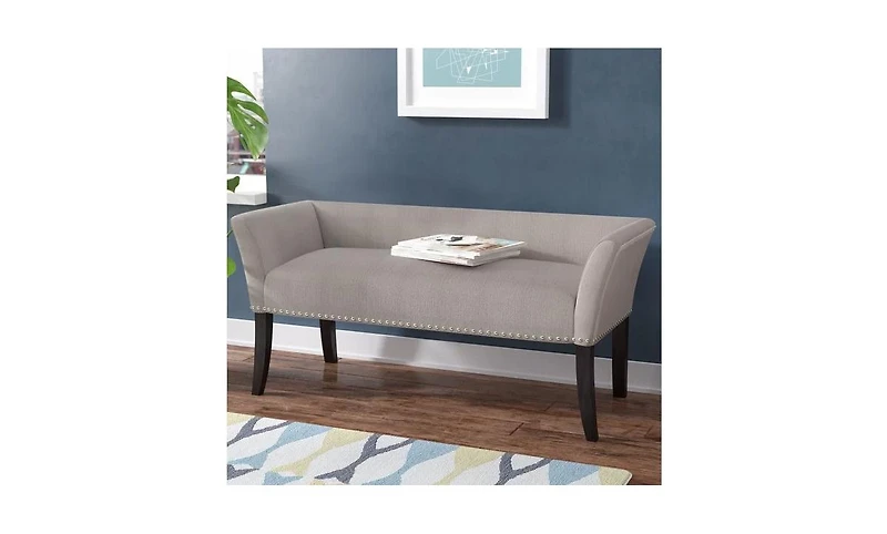 Slickblue Modern Mid-Century Upholstered Accent Bench with Wooden Legs for Stylish Seating