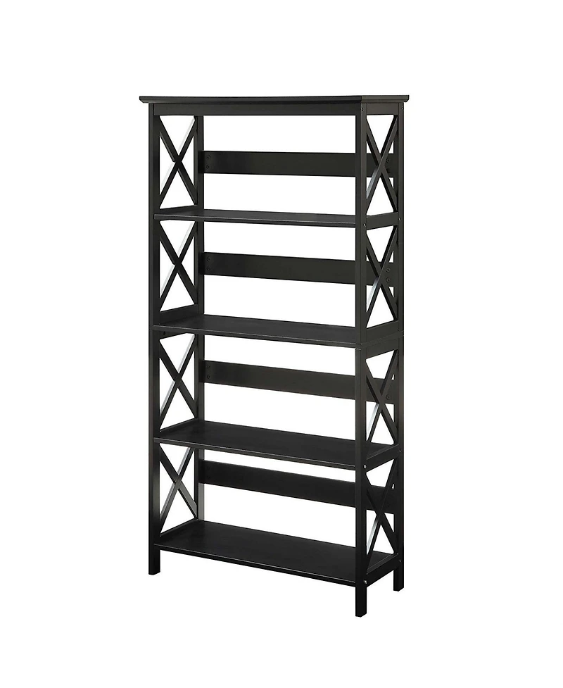 Tall 5-Tier Bookcase – Adjustable Shelf Storage Unit for Home Office, Living Room, or Study Organization