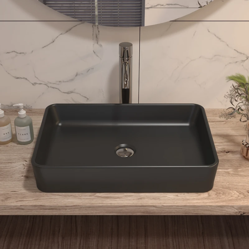 DeerValley 20" x 13'' Rectangular Vitreous China Vessel Bathroom Sink