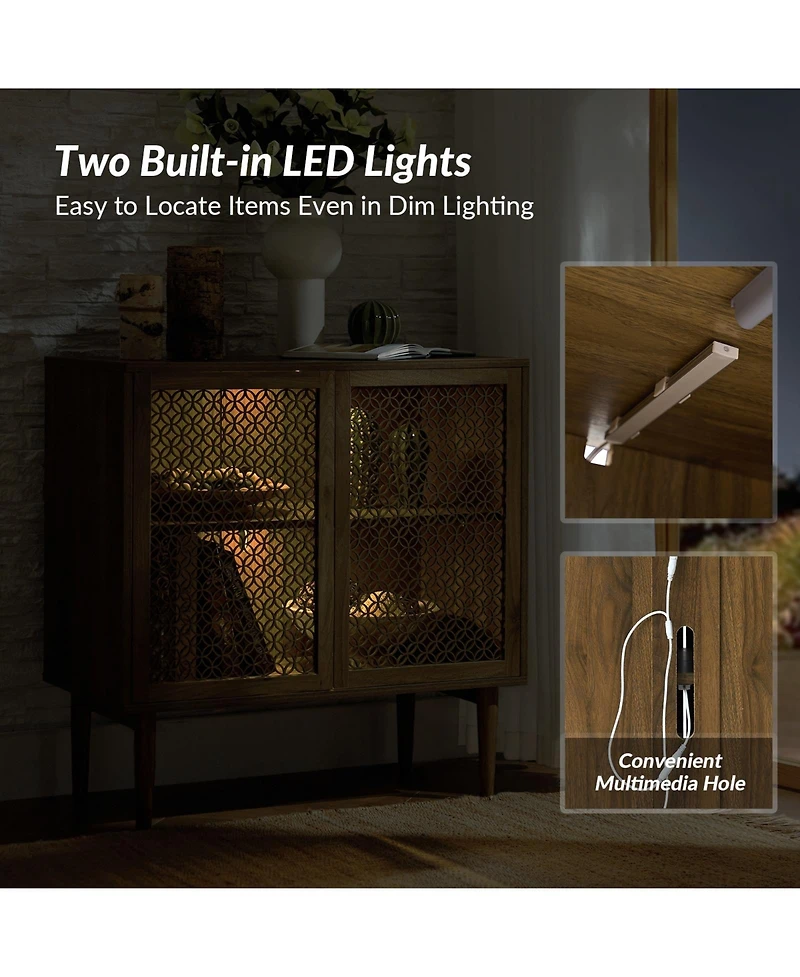 Hulala Home Giovanna Modern 32"Tall 2-Door Accent Cabinet with Adjustable Feet