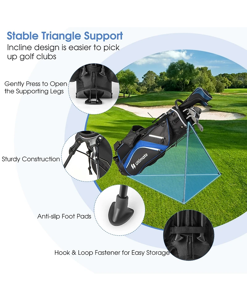 Gymax Golf Stand Bag Golf Club Bag w/ 14 Way Top Dividers & 6 Pockets & Carrying Handles