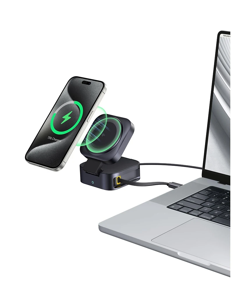 Baseus PicoGo Charging Station Qi2 67W Magnetic Charger Stand Wireless Charger with Retractable Cable