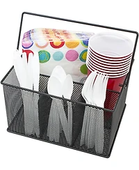 Sorbus Mesh Utensil Caddy - Organize & Serve in Style! Perfect for Kitchen, Parties, and More. Multi-purpose with Compartments & Sturdy Handle