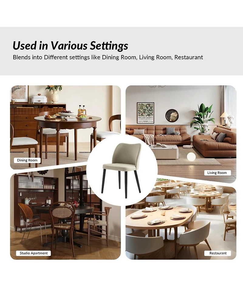 Hulala Home Melisa Modern Dining Chair with Solid Wood Tapered Legs