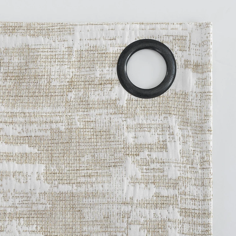 Parrish Distressed Grid Thermal Extreme 100% Blackout Grommet Curtain Panel
