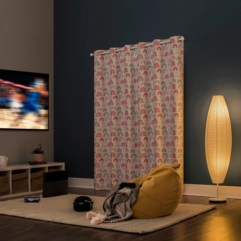 Rainbows Print 100% Blackout Grommet Curtain Panel