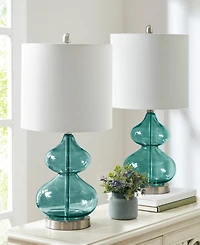 510 Design Ellipse Curved Glass Table Lamp, Set of 2