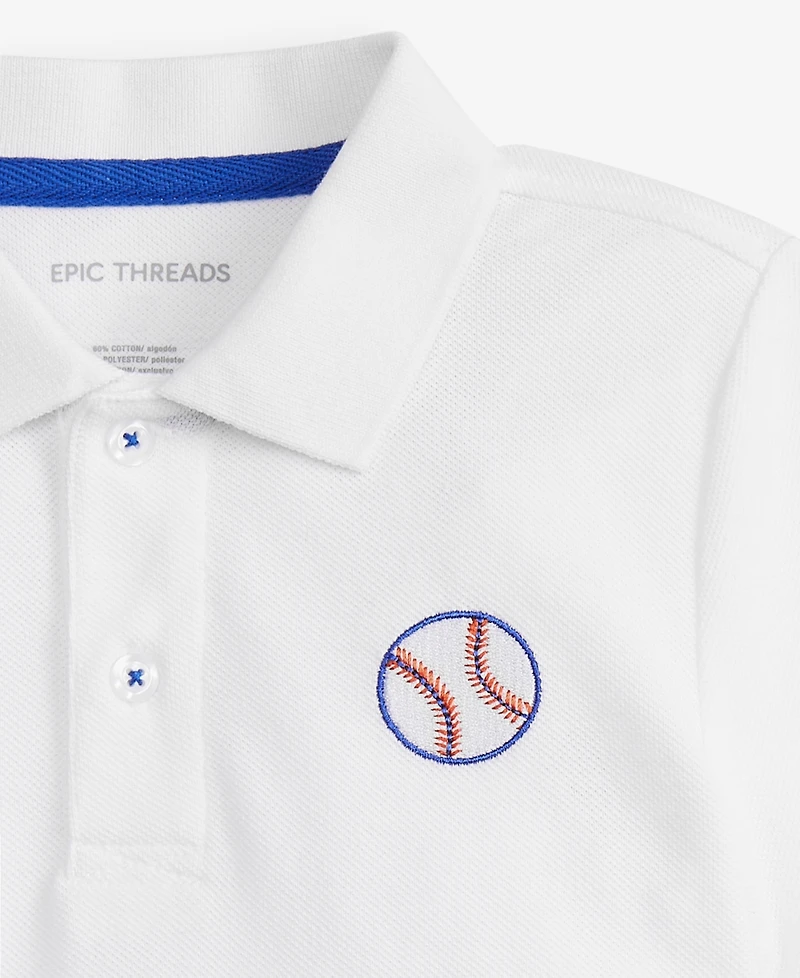 Epic Threads Toddler Boys 2T-4T Baseball Polo & Shorts Set, Exclusively at Macy's