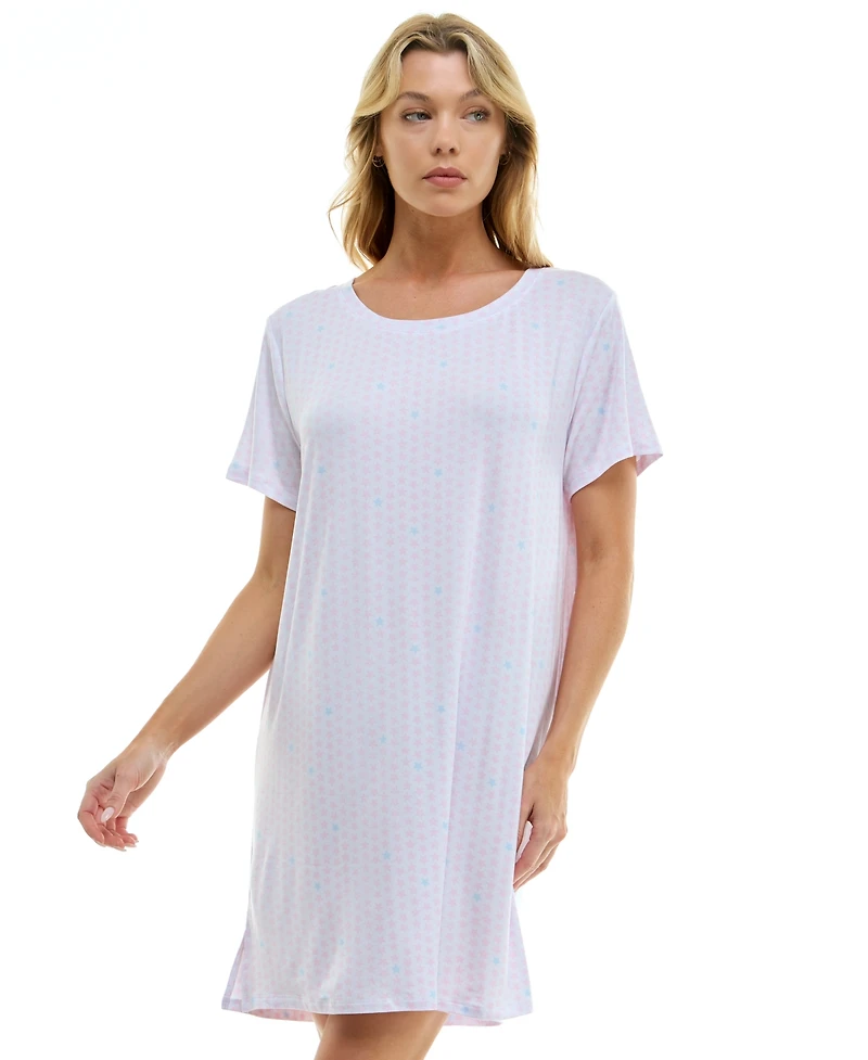Roudelain Women's Printed Short-Sleeve Sleepshirt