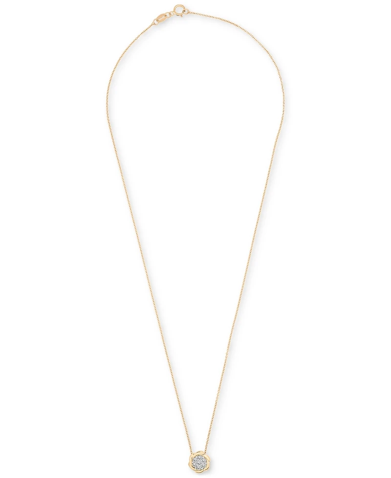 2-Pc. Set Diamond Floral Pendant Necklace & Earrings (1/2 ct. t.w.) in 14k Gold-Plated Sterling Silver, Exclusively at Macy's