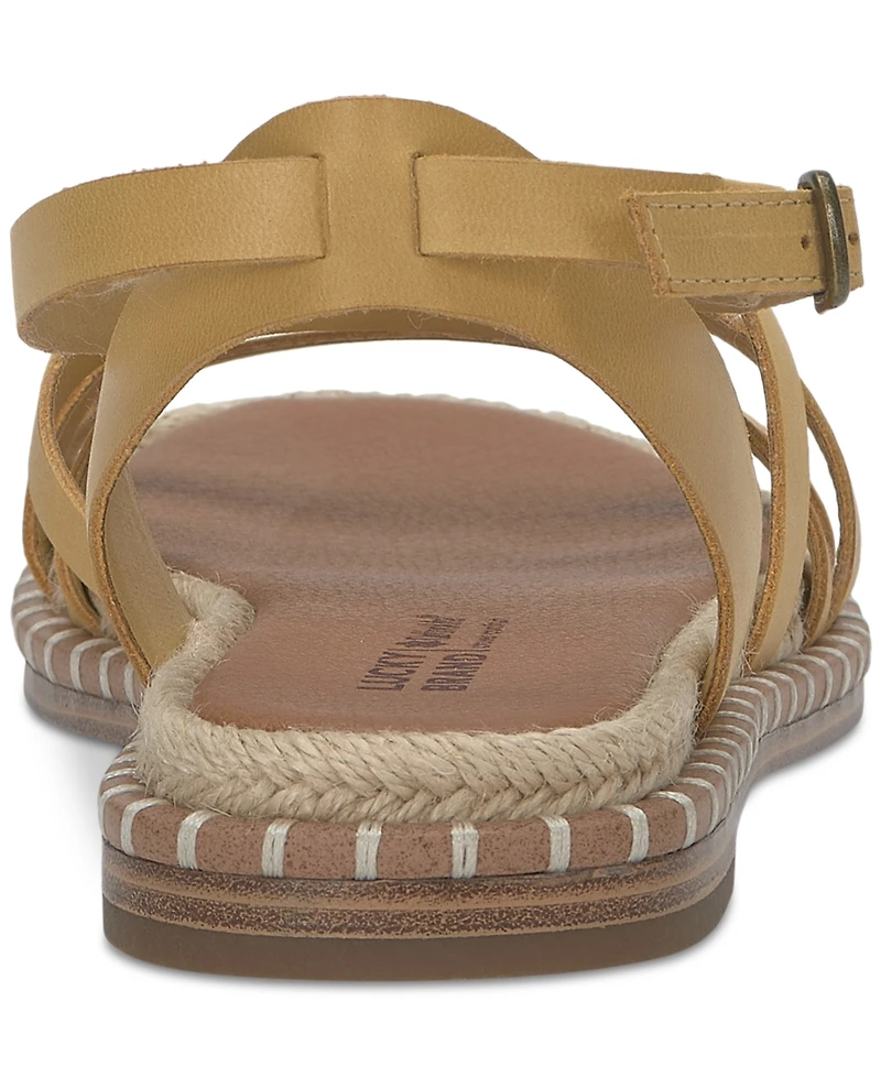 Lucky Brand Women's Kielly Strappy Whipstitch Flat Sandals