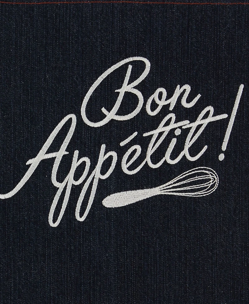 Design Imports Bon Appetit Denim Embroidered Apron