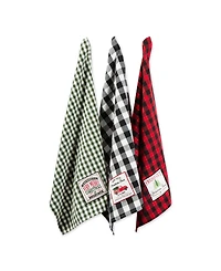 Design Imports Assorted Christmas Tree Farm Embellished Dishtowels, Set of 3