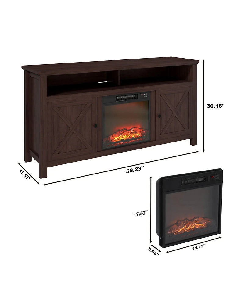 Boyel Living Tv Stand Fits TVs up to 60 inches with Electric Fireplace
