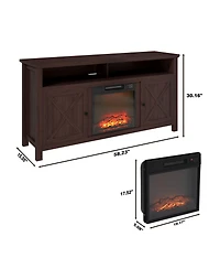 Boyel Living Tv Stand Fits TVs up to 60 inches with Electric Fireplace