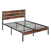 Slickblue Modern Farmhouse Platform Bed Frame - Rustic Style with Sleek