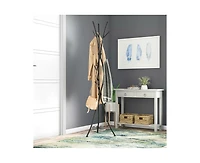 Metal Tree Branch Style Coat Rack with Multiple Hooks for Entryway or Hallway Storage