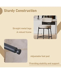 Dyhome Bar Stools Set of 3, 27 Inches Counter Height Kitchen Bar Stools with Back, Modern Metal Tall Bar Stools for Kitchen Island