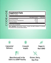 Codeage Liposomal Nicotinamide Riboside+ Supplement - 500 mg Nicotinamide Riboside - Betaine Anhydrous, Trans-Pterostilbene