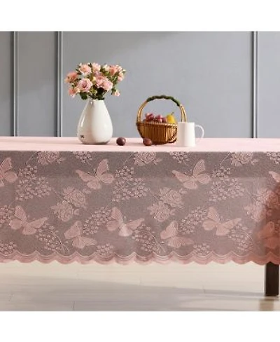Hlc.Me Butterfly Floral Lace Fabric Tablecloth Lace Fabric Table Cloth For Rectangle Square Tables Wrinkle Resistant Tablecloth Patterned Scalloped Tablecloth