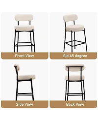 Dyhome Bar Stools Set of 4, 27 Inches Counter Height Kitchen Bar Stools with Back, Modern Metal Tall Bar Stools for Kitchen Island