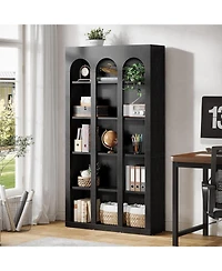 Tribesigns 5-Tier Farmhouse Tall Bookshelf, 70.87-Inch Rustic Wood Bookcase with Open Shelves, Large Mid Century Modern Book Shelf