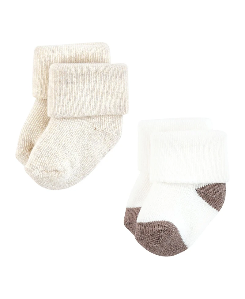 Touched by Nature Baby Boys Organic Cotton Socks, Brown Bear