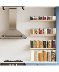 Sorbus Pack Airtight Food Storage Containers, Labels, Marker & Measuring Spoons - Functional Dry Food Organizers for Kitchen, Pantry