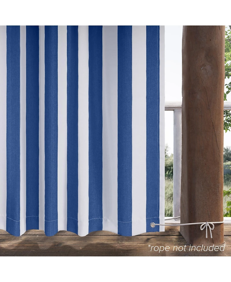 Awesome Home Outdoor Cabana Stripe Uv Protected Privacy Tab Top Curtain Panel, 52"x84"