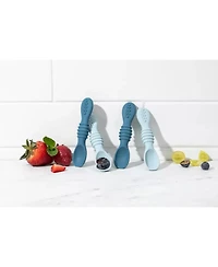 Sperric Toddler Silicone Spoons Led Weaning 4-Pack, First Stage Feeding Spoon Set Gum Friendly Bpa Lead Phthalate and Plastic Free