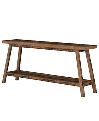 Tribesigns Farmhouse Console Entryway Table: 70.9 Inches Extra Long Console Table for Entryway, 2-Tier Narrow Wood Foyer Sofa Couch Table