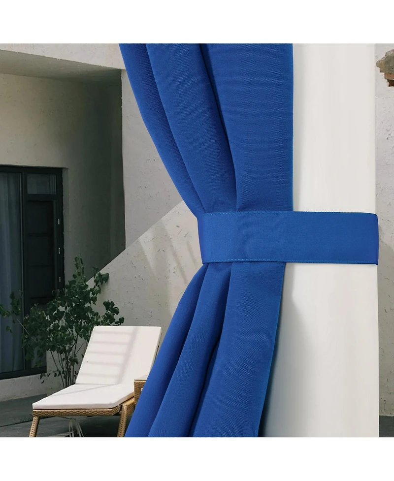 Awesome Home Outdoor Cabana Solid Uv Protected Privacy Tab Top Curtain Panel, 52"x108"