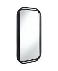 Uttermost Double Radius Matte Black 24" x 36 1/4" Wall Mirror