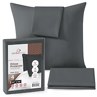 Circles Home, 100% Cotton Zippered Pillow Protector 4 Pack