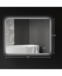 Homcom 32" x 24" Dimmable Led Bathroom Mirror w/ Infinite Color Temp