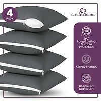 Circles Home, 100% Cotton Zippered Pillow Protector 4 Pack