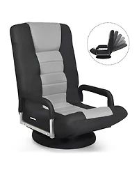 Gouun 360-Degree Swivel Gaming Floor Chair with Foldable Adjustable Backrest