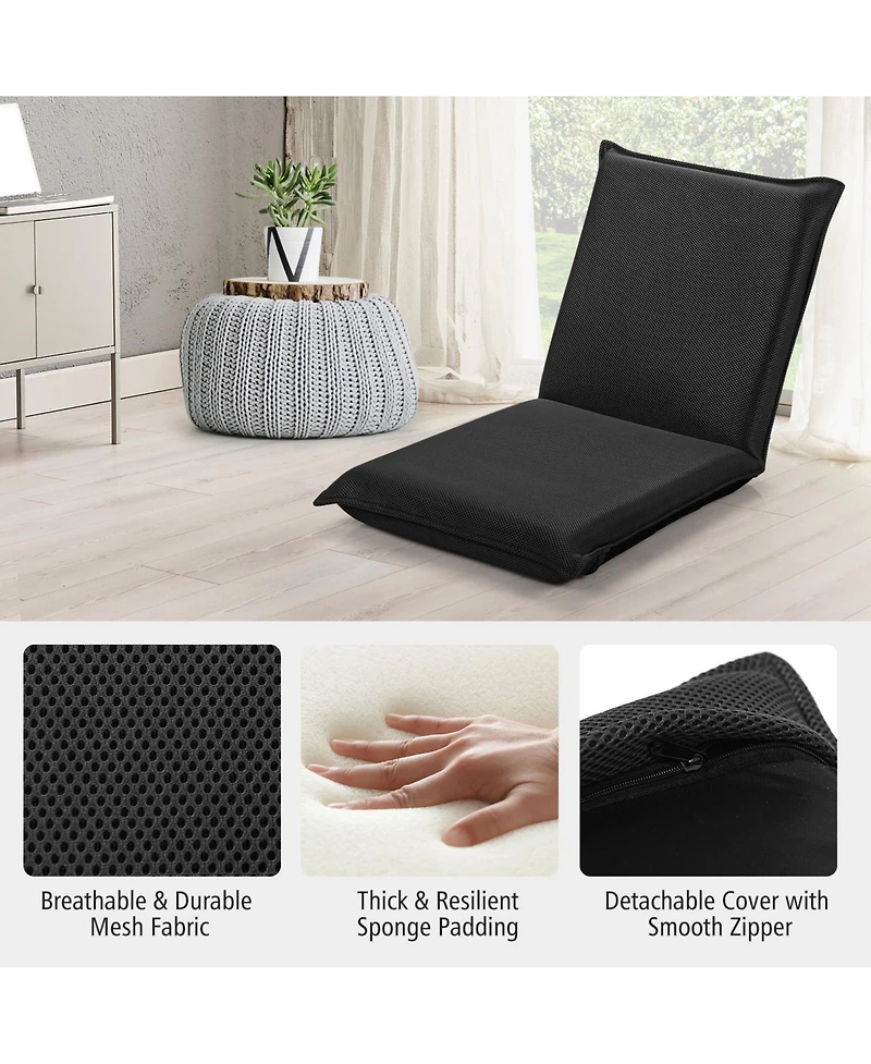Gouun Adjustable 6 positions Folding Lazy Man Sofa Chair Floor
