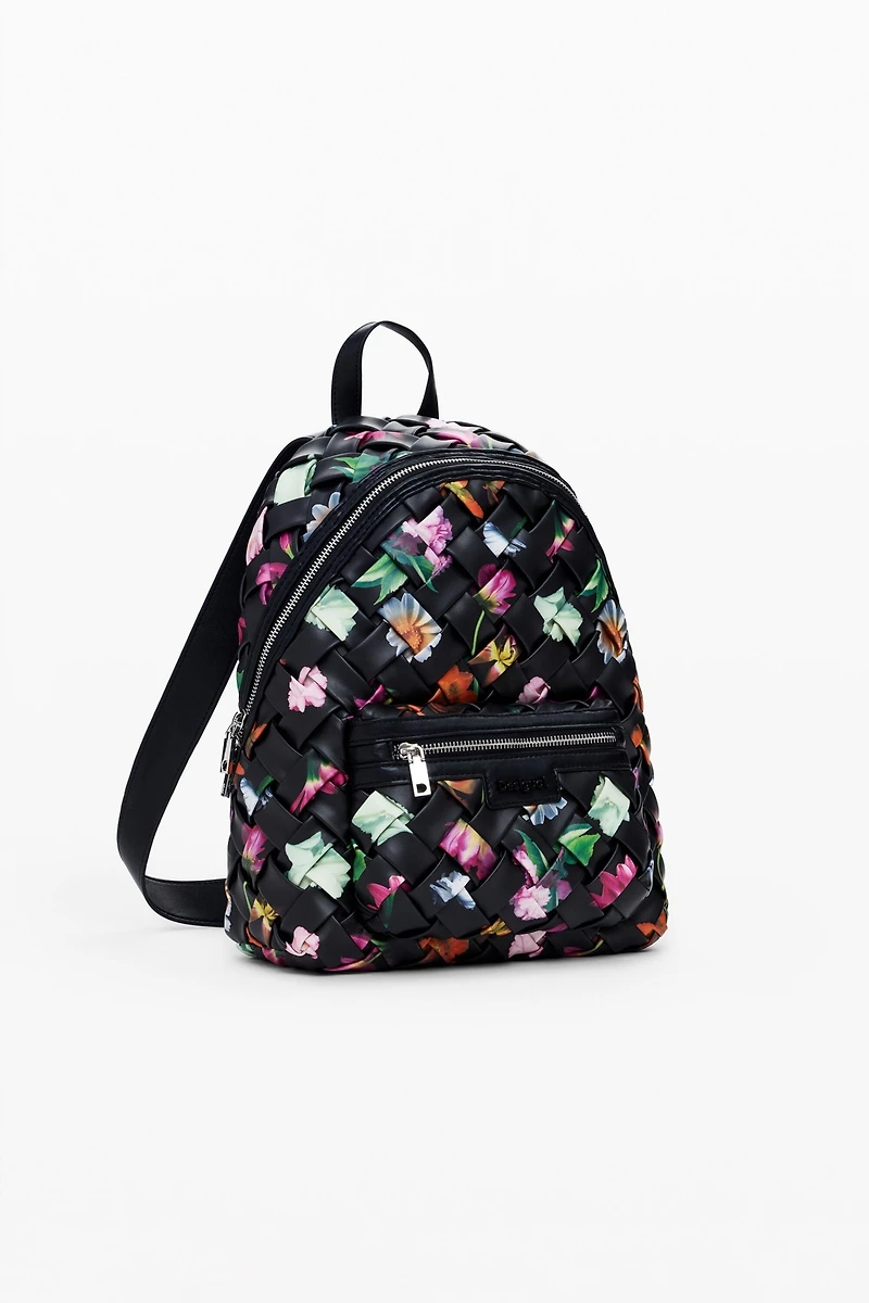 Desigual Women's Small braided floral backpack